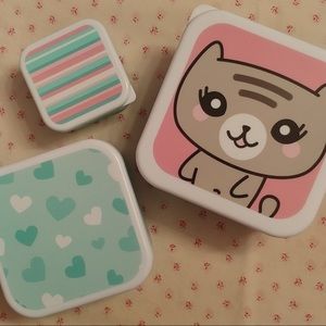Cat Bento Boxes 3 Piece Nesting Box Set